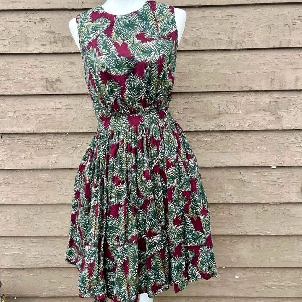 Custom retro tropical fit and flare dress! - Picture 1 of 6